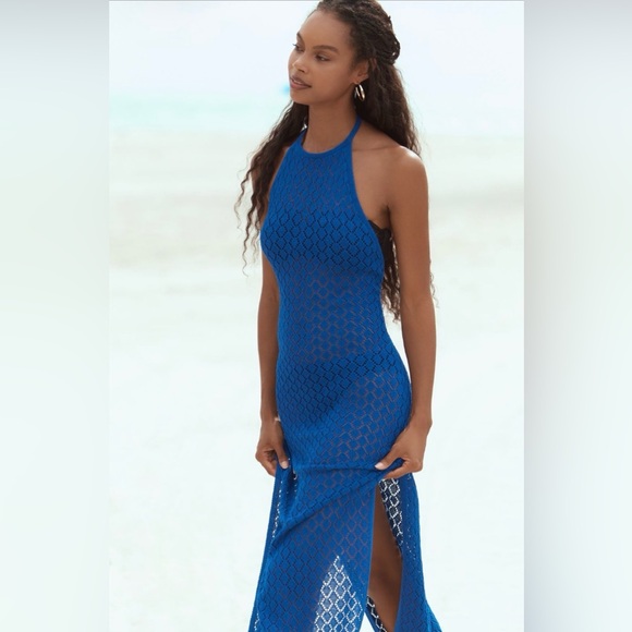 Anthropologie Other - ✨ Anthropologie Halter Crochet Cover-Up Midi Dress Sz 1X